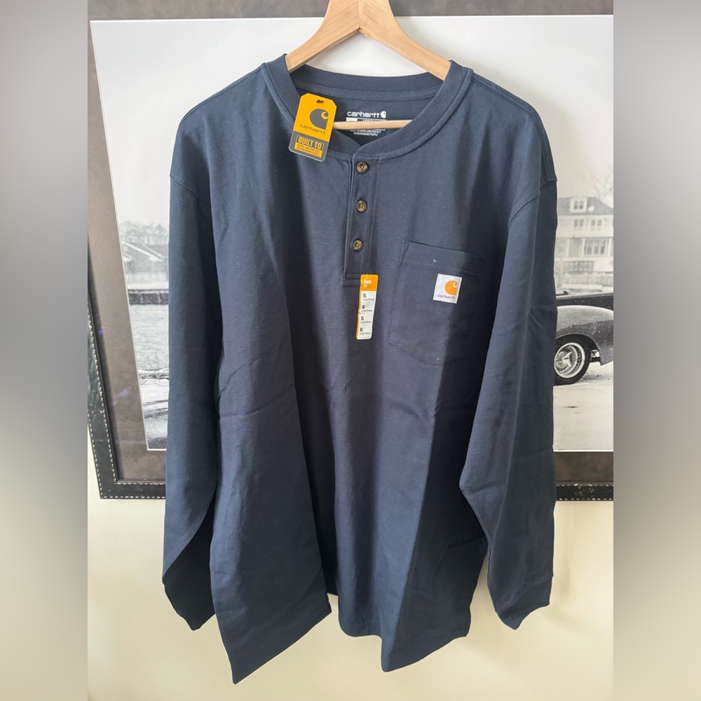 Carhartt Loose Fit Heavyweight Henley Navy XL